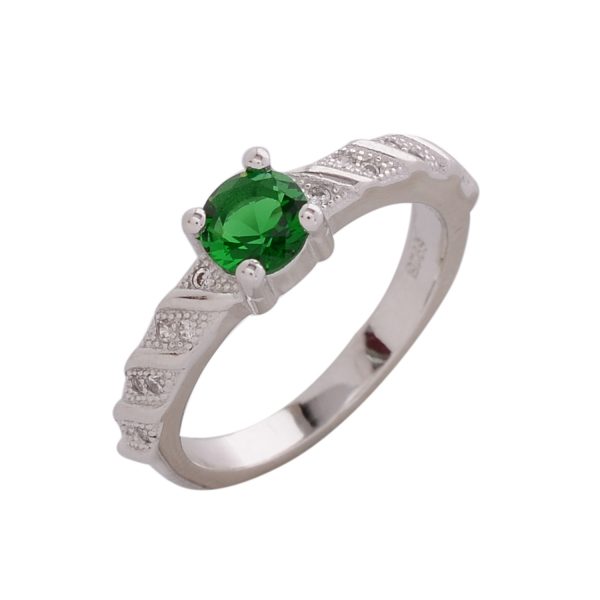 CZ Green Stone Ring