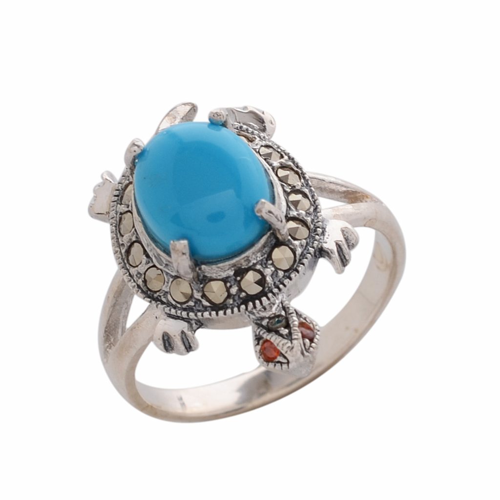 Set of Blue Turquoise Stone Rings