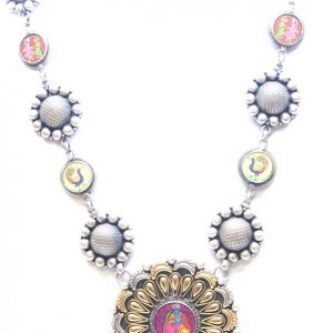 Antique Oxidized Beautiful Colored Necklace