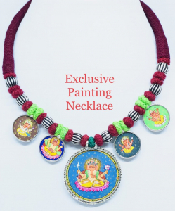 Antique Exclusive Lord Ganesha Painting Necklace
