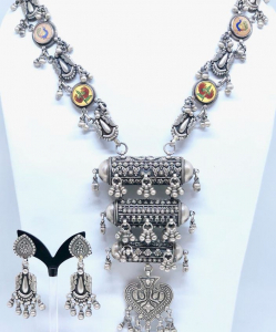 Antique Oxidized Necklace Set with Earrings
