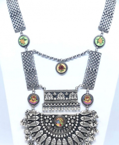 Antique Oxidized Beautiful Radha Krishna Heavy Necklace