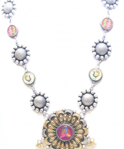 Antique Oxidized Beautiful Colored Necklace