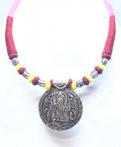Antique Silver Oxidized Ganesha Necklace