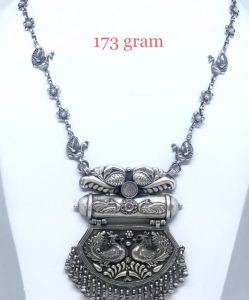 Antiue Silver Peacock Necklace
