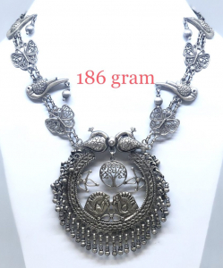 Antique Silver Bird and Butterfly Necklace