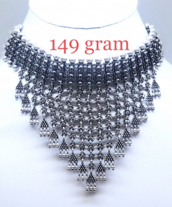 Antique Silver Crown Necklace