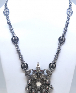 Antique Silver Peacock Necklace