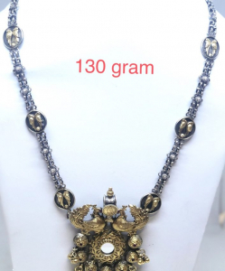 Antique Silver Two Tone Peacock Necklace