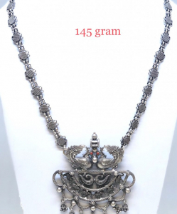 Antique Silver Peacock Necklace