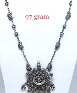 Antique Silver Light Weight Flower Necklace