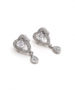 CZ Solitaire Hanging Earring