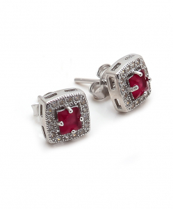 CZ Red Stone Earring