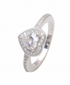 CZ Solitaire Heart Ring