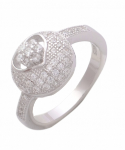 Beautiful CZ Ring with Circle on Top