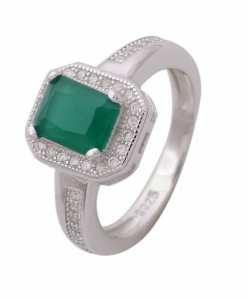 CZ Green Stone Ring
