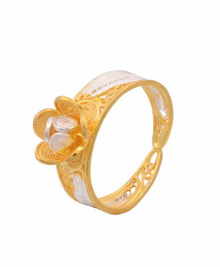 Filigree Two Tone Small Flower On top Ring