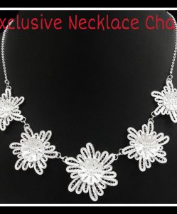 Beautiful Filigree  Flower Necklace Chain