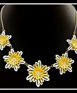 Filigree Exclusive Two Tone Flower Necklace