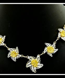 Filigree Exclusive Two Tone Flower Necklace Chain
