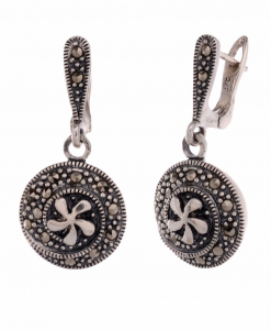 Marcasite Round Hanging Earring